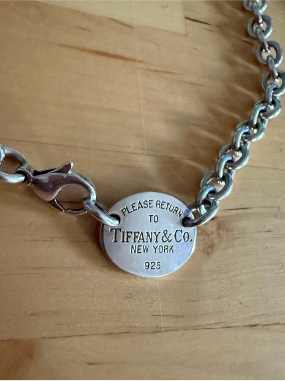 Tiffany & Co. Sterling Silver Round Tag Bracelet and Necklace - Silver